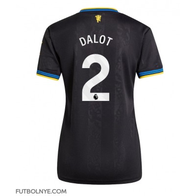 Camiseta Manchester United Diogo Dalot #2 Tercera Equipación para mujer 2025-26 manga corta Camiseta Manchester United Diogo Dalot #2 Tercera Equipación para mujer 2025-26 manga corta